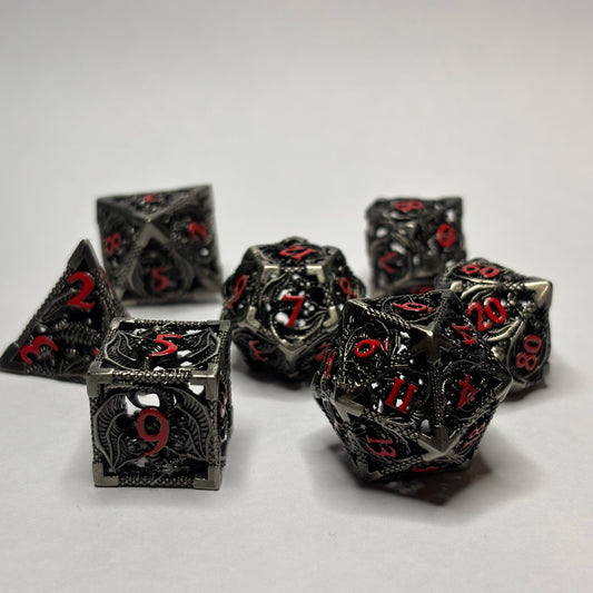 Metal Hollow Dragon Dice Set