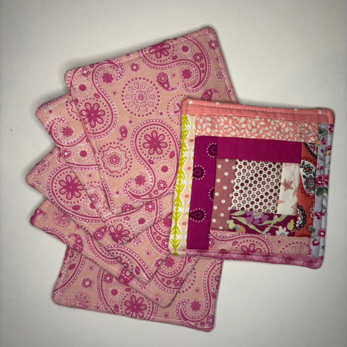 Pink Fabric Coasters