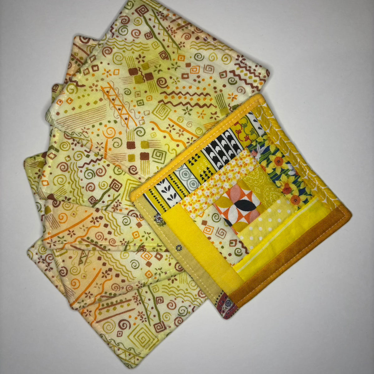 Yellow Fabric Coasters