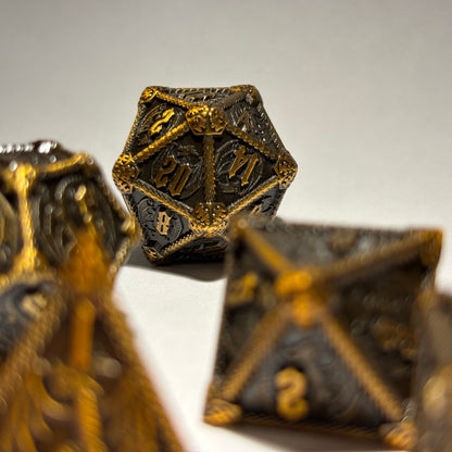 Antique-style Dragon Metal Dice