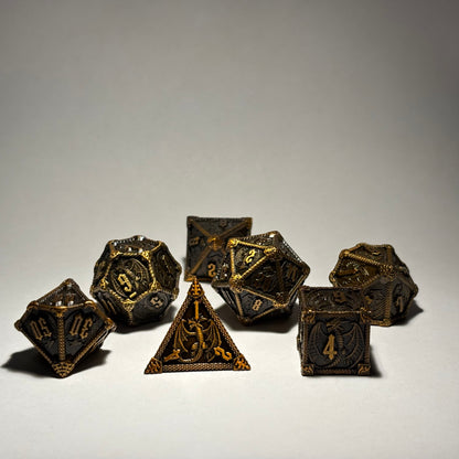 Antique-style Dragon Metal Dice