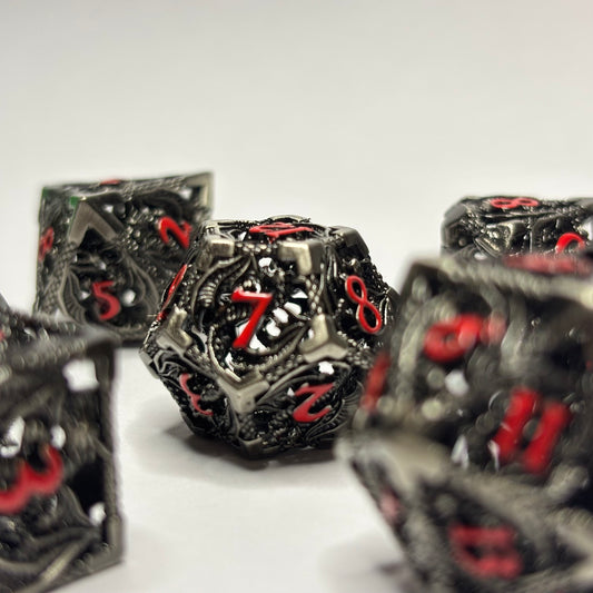 Metal Hollow Dragon Dice Set