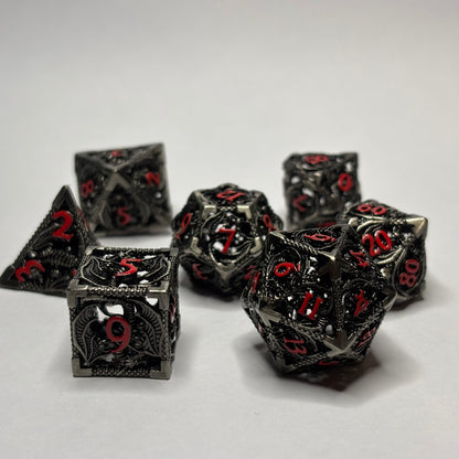 Metal Hollow Dragon Dice Set