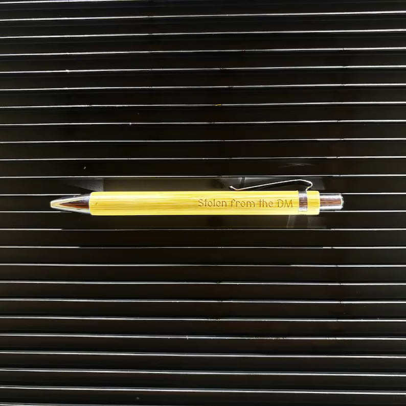 Engraved Bamboo Pen (Black Ink)