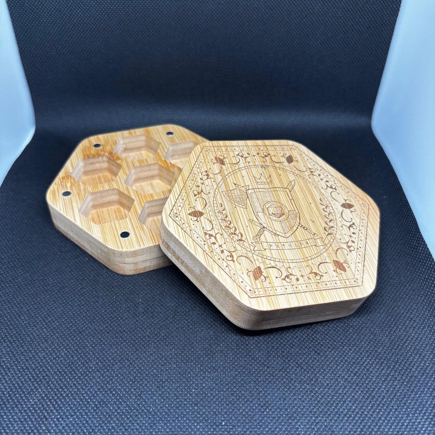 Hexagon Wooden Dice Box