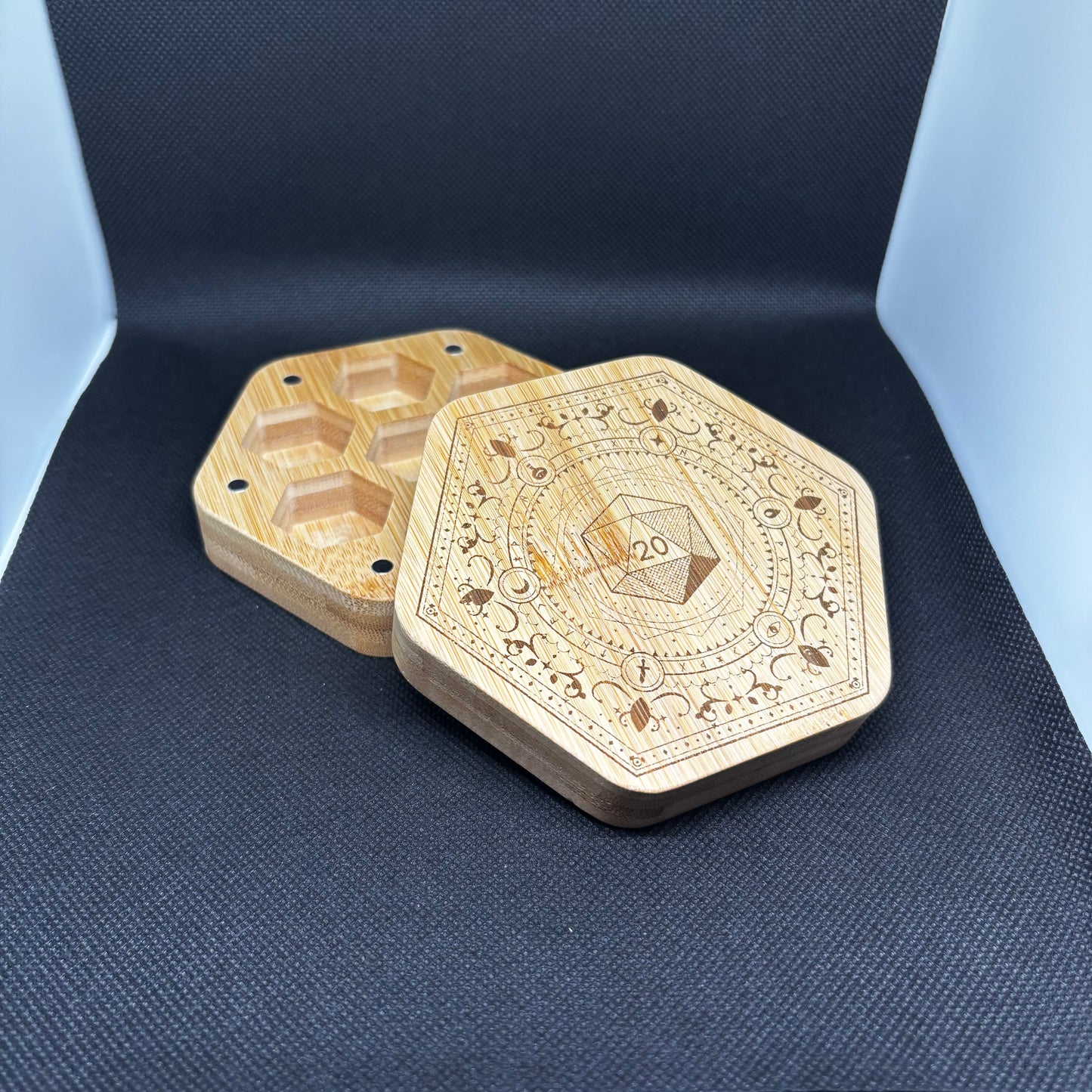 Hexagon Wooden Dice Box