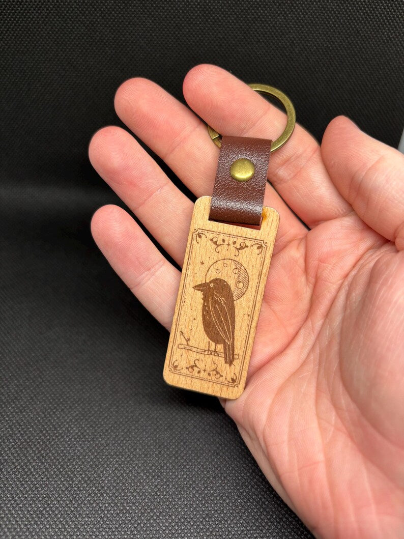 Laser Engraved Wooden Keyring
